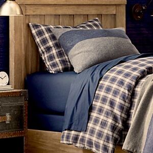 Restoration Hardware RH Italian Ultra Smooth 464TC Percale Queen Sheet Set Navy